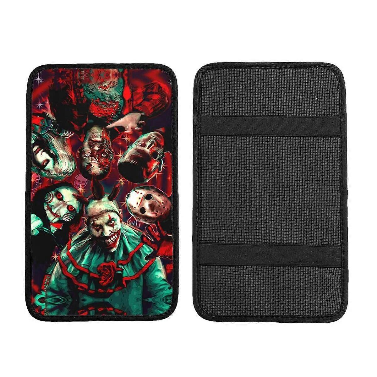 Custom Armrest Cover Mat for Car Halloween Horror Movie Character Center Console Pad Box