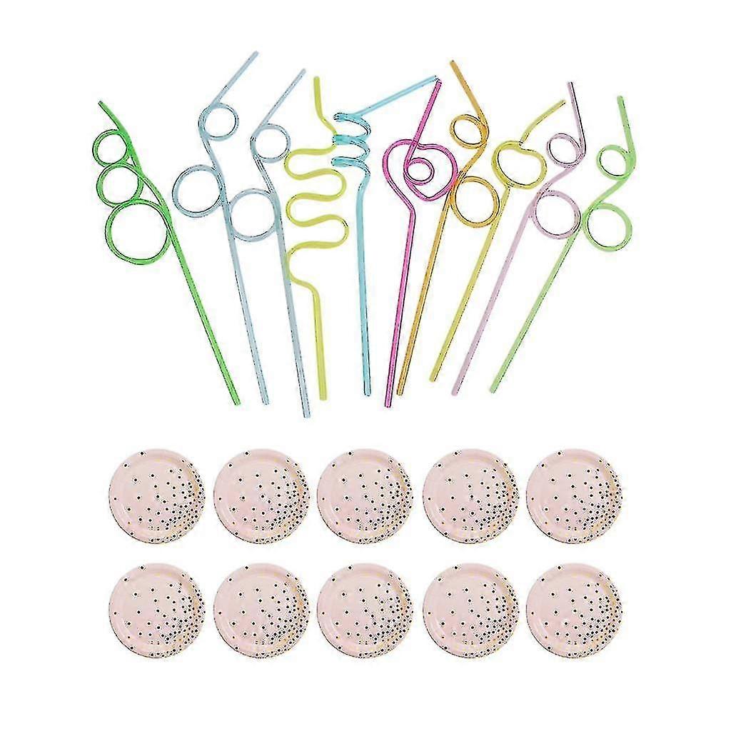 10 Pieces Y Straws +10 Pieces S Plate