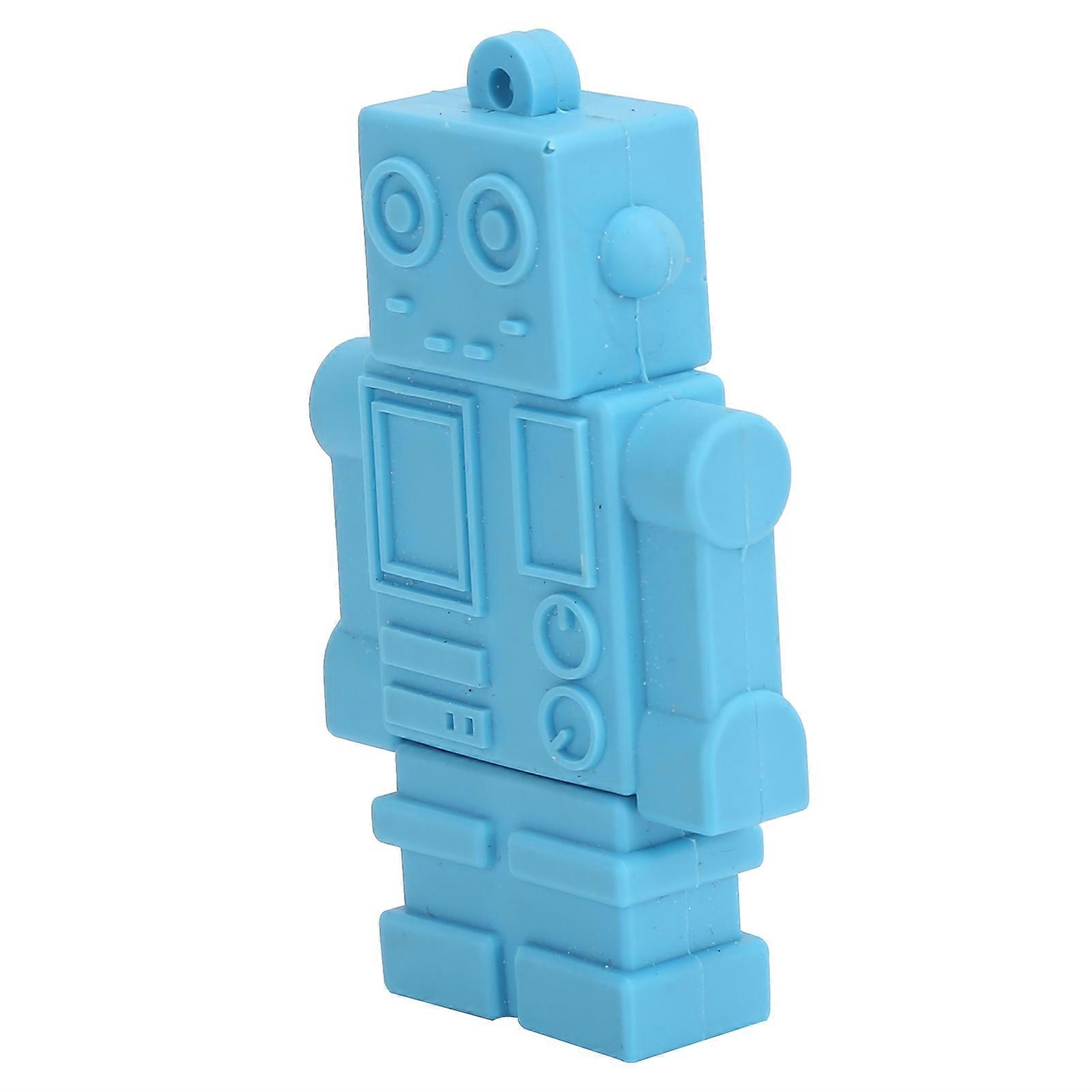 16GB Cartoon Blue Robot USB Flash Drive for Windows OS X - High Speed Data Storage Solution