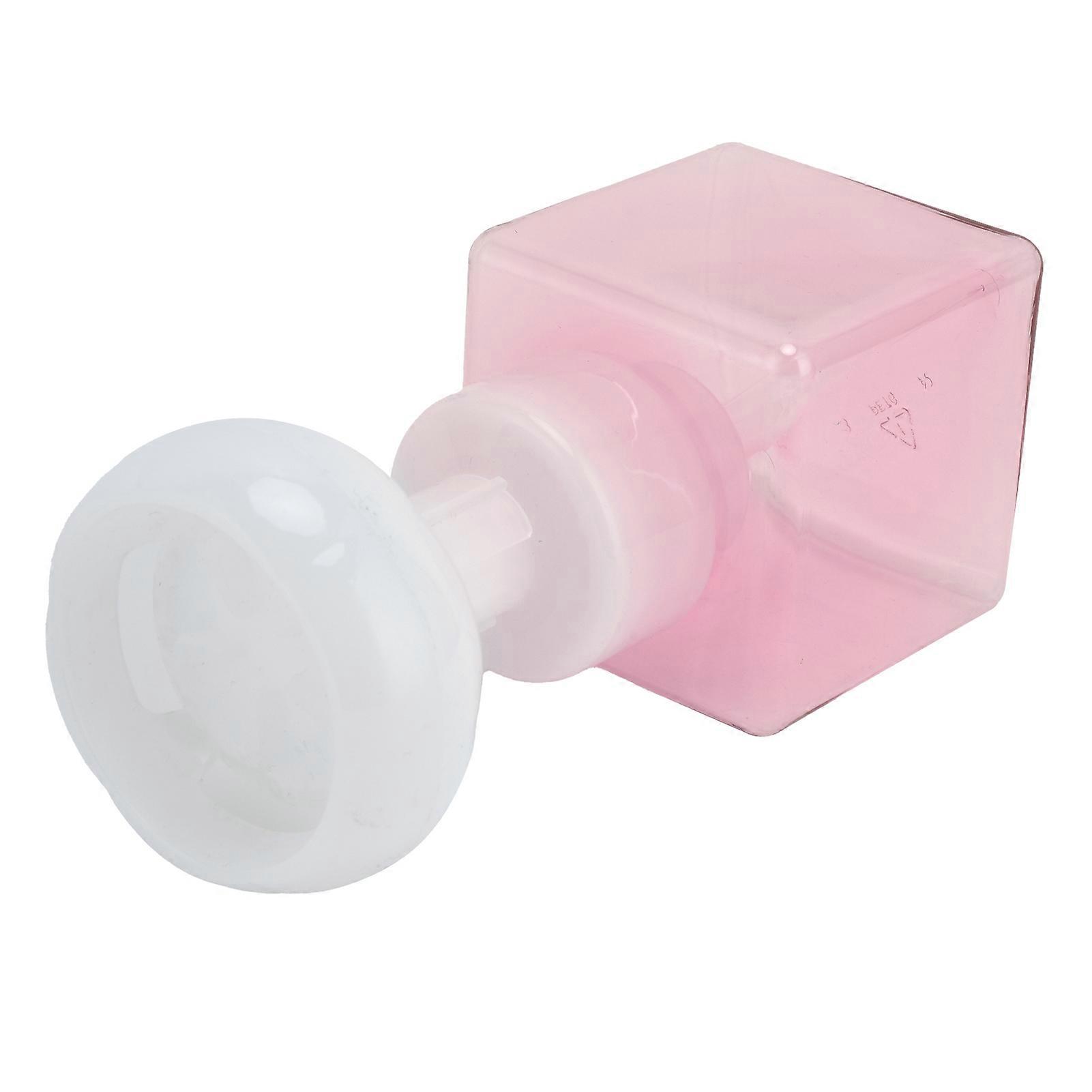 Portable 250ml Refillable Foam Pump Bottle - Flower Shaped Liquid Soap Dispenser (Transparent Pink)