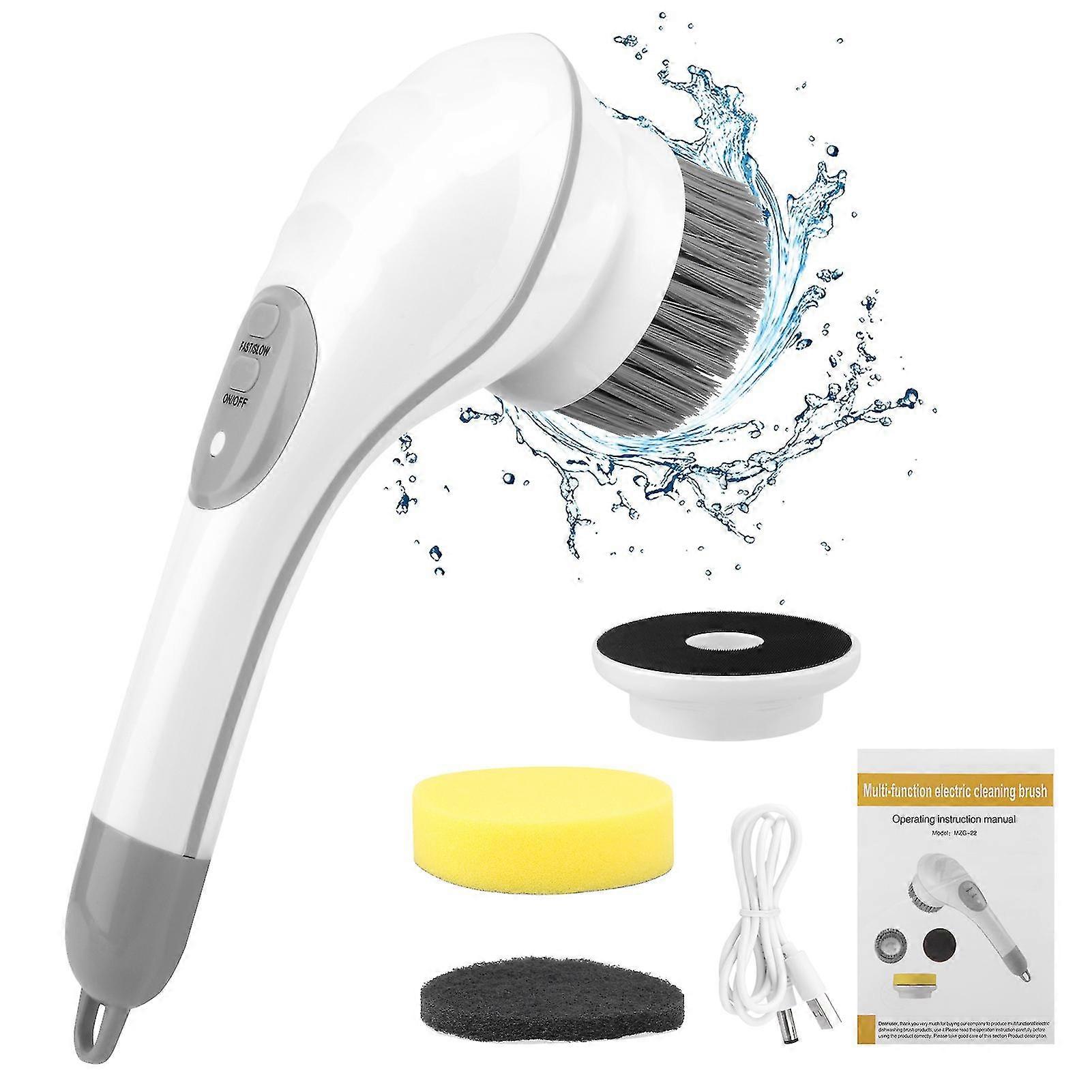 Window Handheld With 3 Brush Head USB Rechargeable Electric Spin Scrubber Sink