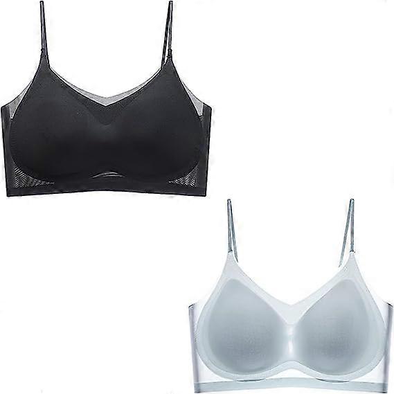 2 stuks zomer naadloze ultra dunne ijs zijde comfort bh in plus size, ultra dunne ijs zijde bh ademende naadloze bh