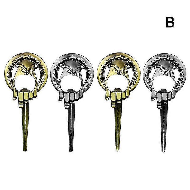 4pcs Ouvre-bouteille manuel à thème Beer Lid Bottle Opener
