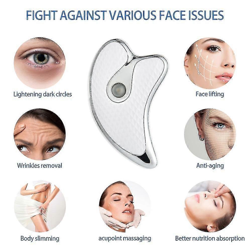 Gua Sha Scraper Facial Massager Face Lifting Slimming Led Light Microcurrent Devices