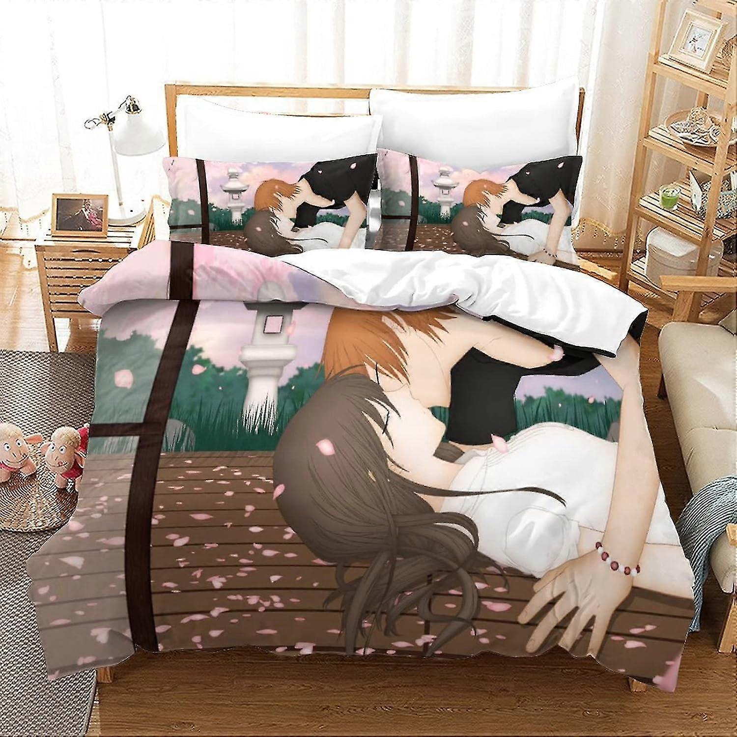o3257 Lakan Anime FRUITS BASKET påslakanset Sängkläder set för barn pojkar flickor träd grenar täcke överdrag animerade karaktärer täcke överdrag 1