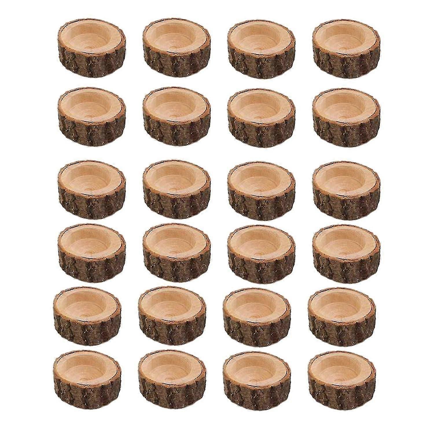 24 قطعة حامل شمعة خشبي ، حامل نذري لحفل زفاف للطاولة ، عيد ميلاد عيد الميلاد حزب المنزل C