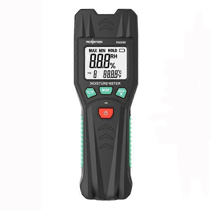 Digital Moisture Meter Pin Type Humidity Temperature Wood Tile Building Construction Moisture LCD Display Backlight