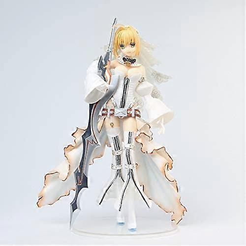 24CMフレア Fate/Grand Order セイバー ネロ クラウディウス 花嫁 美少女 立ち姿勢 PVC アクセサリー付き アクションフィギュア デスクトップデコレーション スタチュー へ