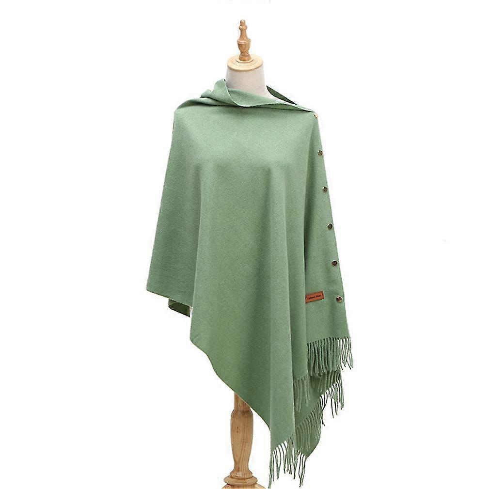 Pullover Pashmina Shawl Wrap Poncho with Tassel Cape for Lady