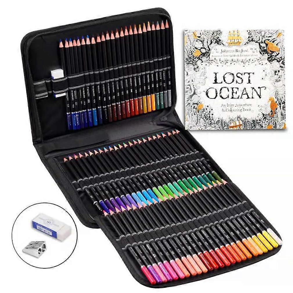 75pcs Colored Pencils Set Smooth Pigments Sketching Drawing Art Kits