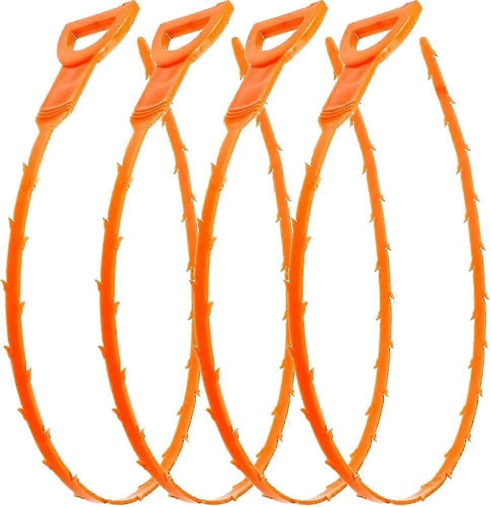 4 Pack 25 Inch Drain Snake Hair Drain Clog Remover Cleaning Tool