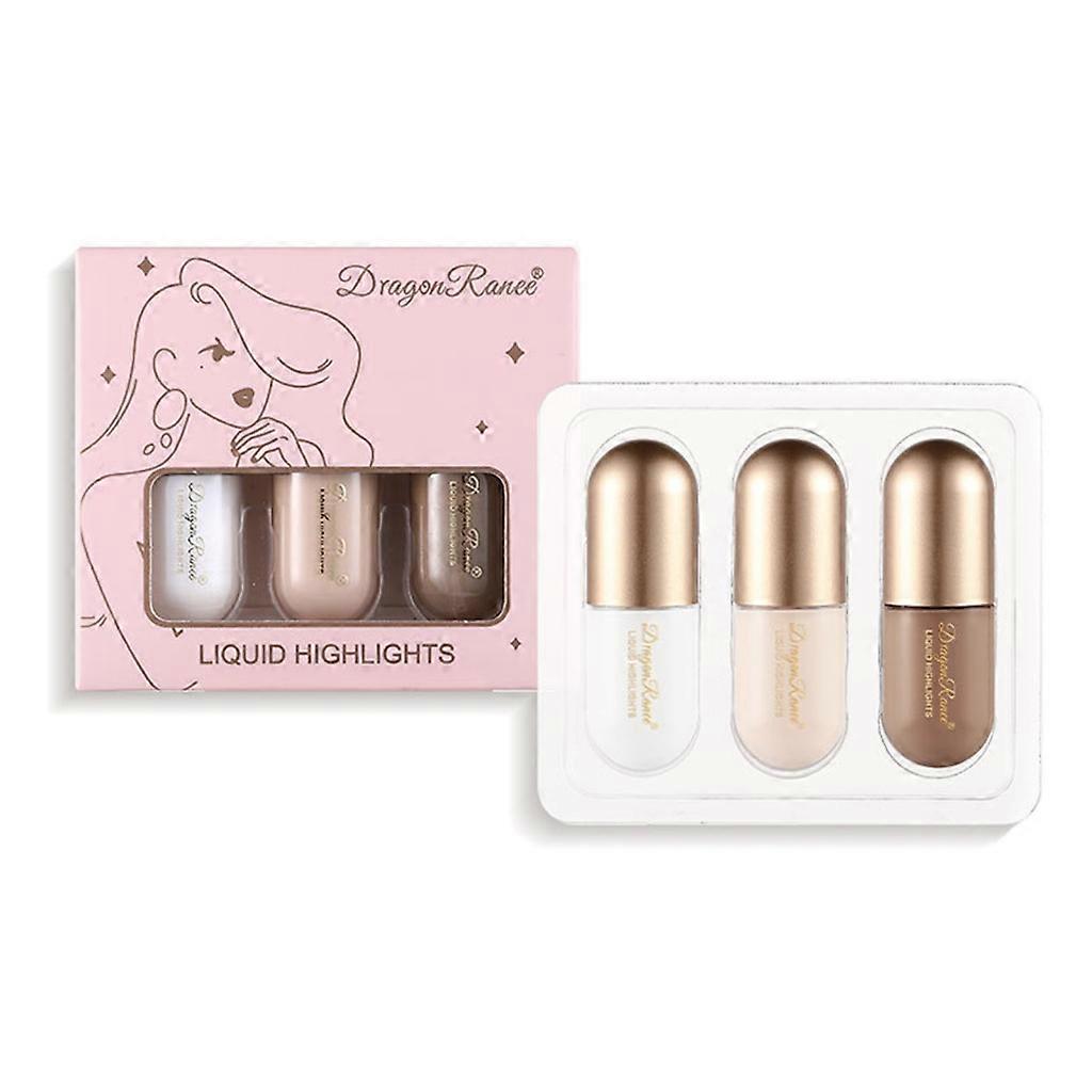 3Pcs/Box Matte Contouring Bronzer Stick Liquid High Gloss Brown Nose Shadow Cream Brighten Concealer Highlight Makeup