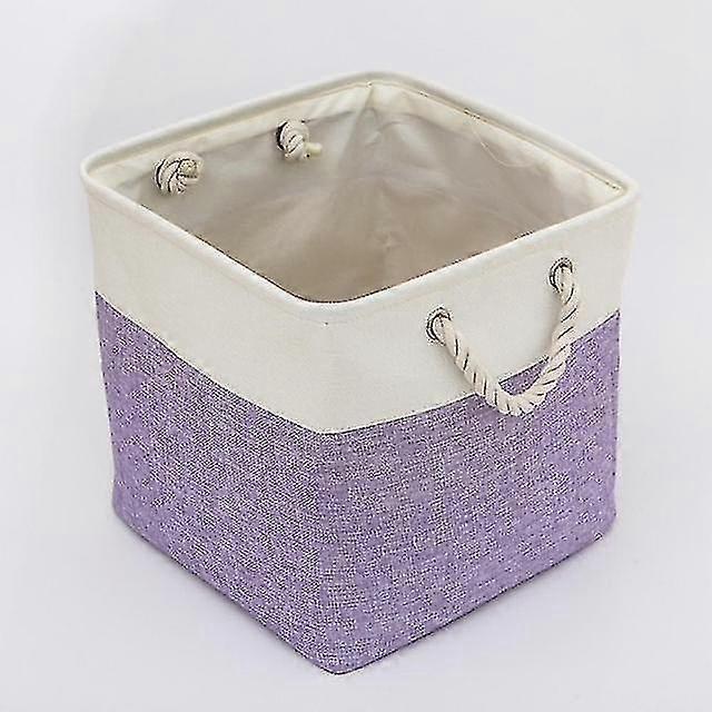 Foldable Large Fabric Storage Basket Collapsible Cube Storage Bin(porple)