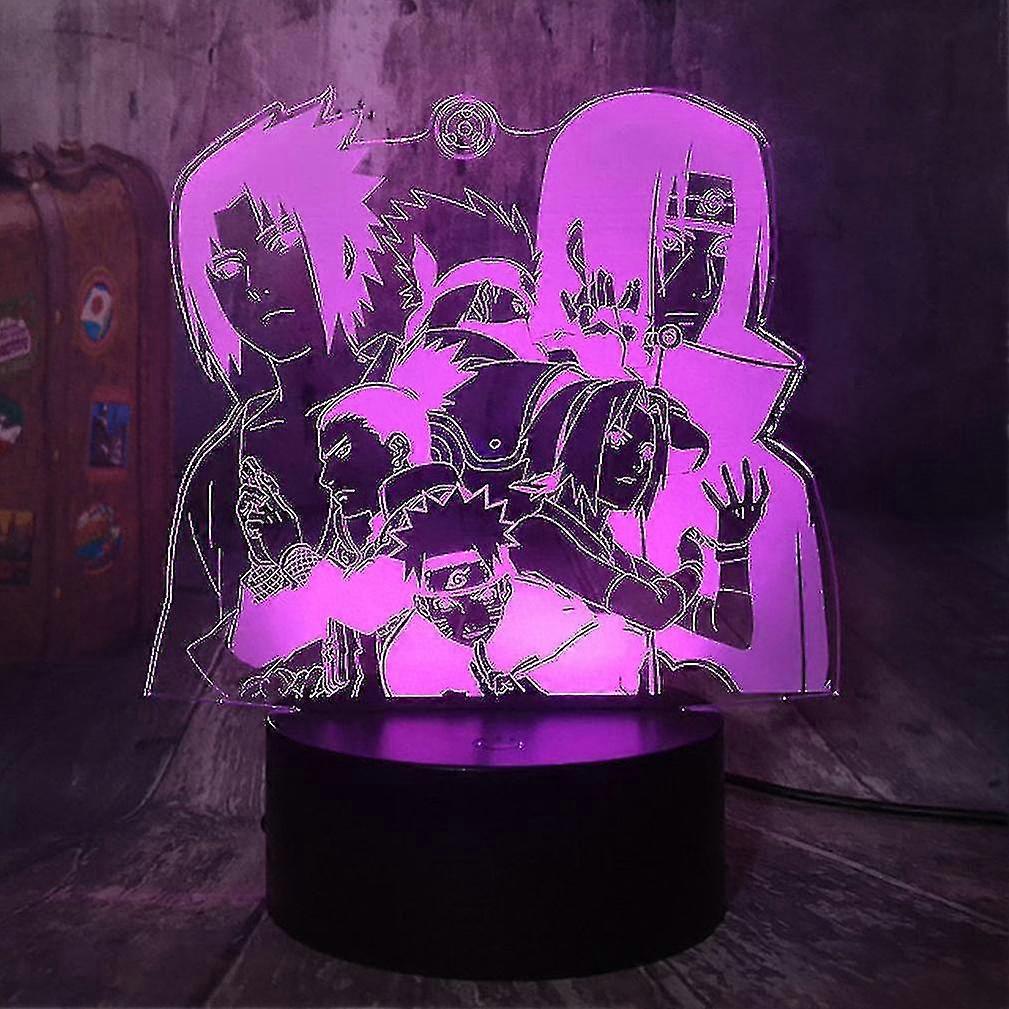 Usb 3d Anime Led Table Lamp Kakashi Sasuke Sakura