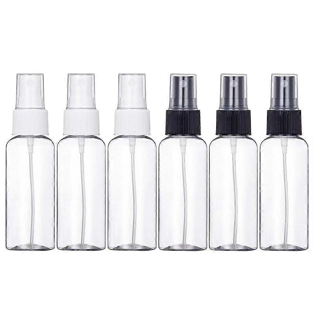 6 Pieces 100ml Empty Spray Bottle Empty Spray Bottle Reusable Plastic Atomizer Sprayer,Whitex3,Blackx3