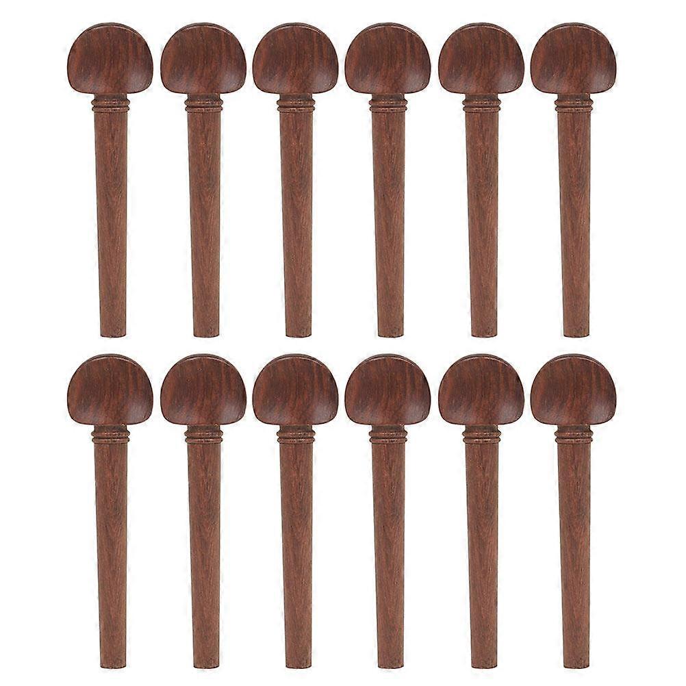 12pcs Professional Oud Tuning Pegs Oud Part Tuning Pegs Oud Accessories (Brown)