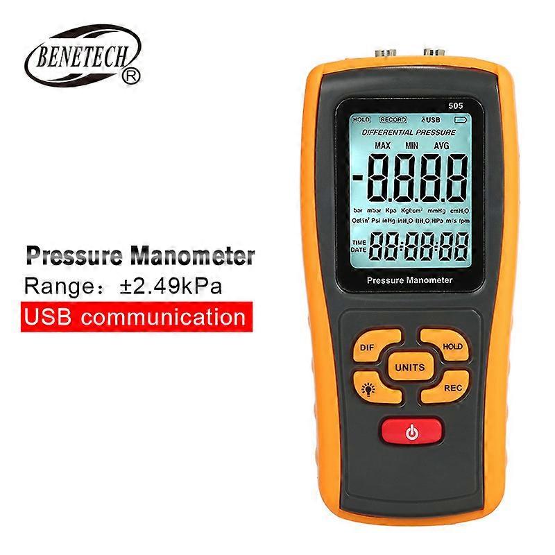 Standard Intelligence Gm505 Handheld High Precision Digital Differential Pressure Gauge Tool Pressure Manometer
