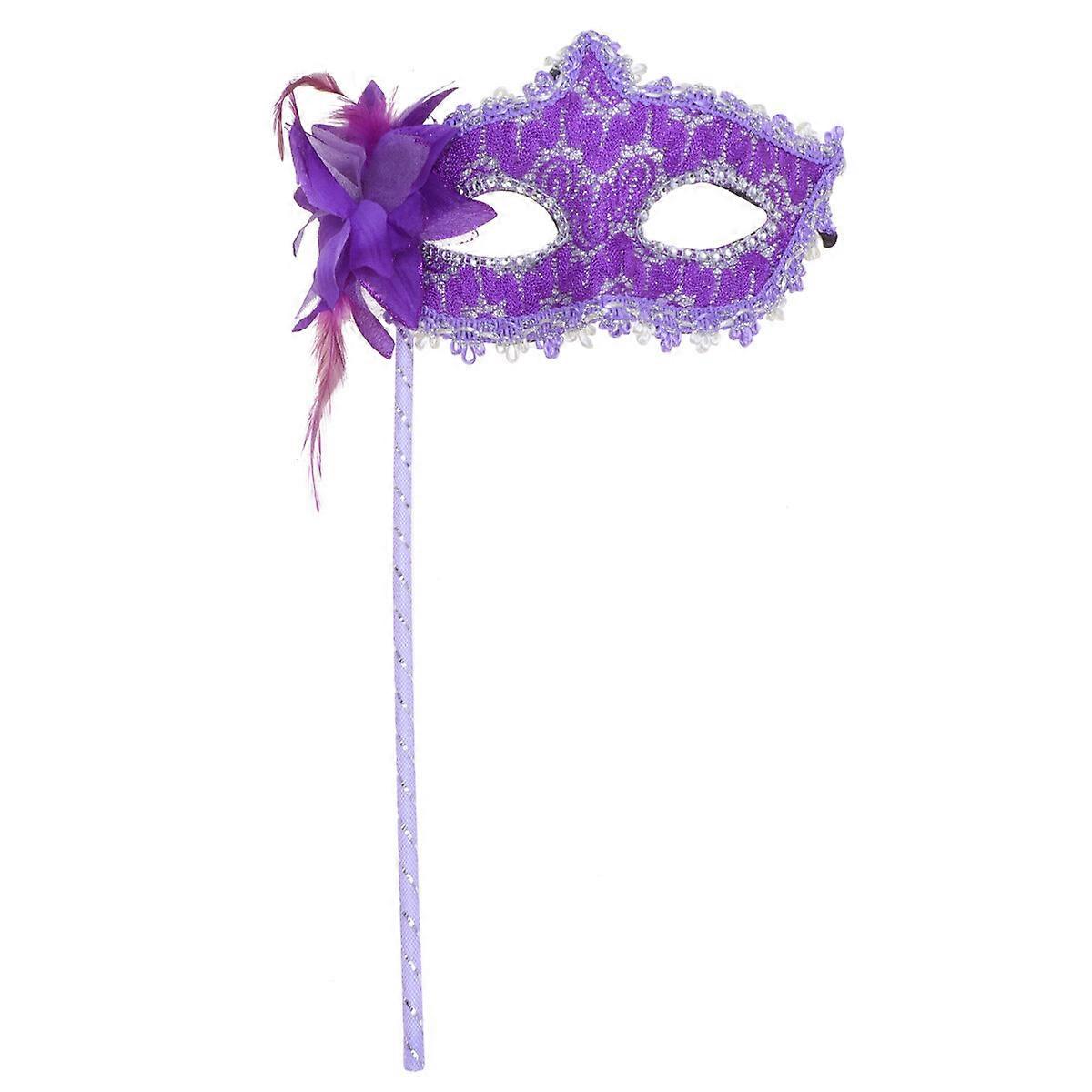 Halloween Čipka Mask Handheld Masquerade Mask Performance Props Party Dodáva Purple