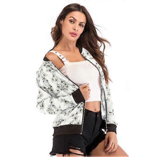 Women's Long Sleeve Open-Front Allover Printed Casual Jacket