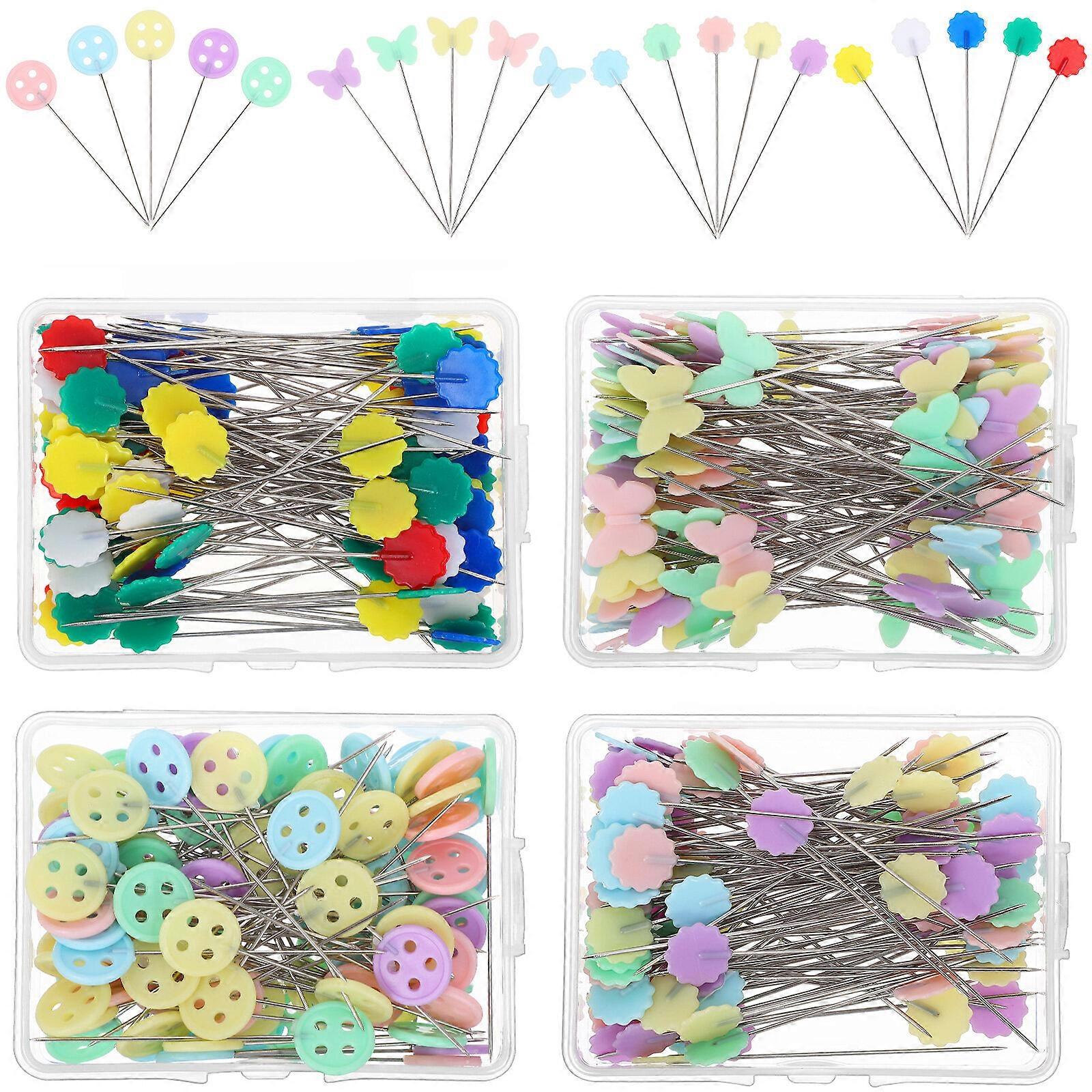 400pcs Flat Head Pins Straight Pins Sewing Pins Decorative Position Pins for Fabric Crafts
