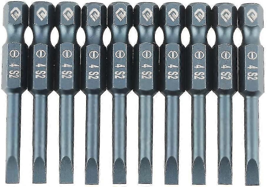 10pcs 1/4 ίντσα hex shank 50mm αυλακωμένα κομμάτια κατσαβιδιών χάλυβα κραμάτων κεφαλιών που τίθενται H6.3x 50x Sl4mm rustproof
