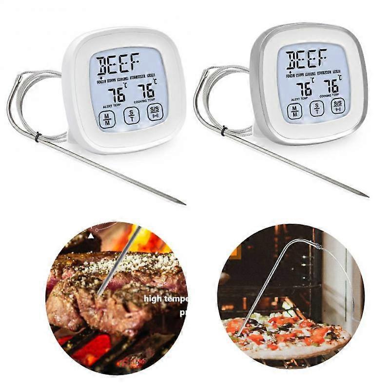 Digital Meat Thermometer BBQ Kitchen Cooking Thermometer With Probe Timer Backlight Oven Thermometer With Big LCD Screen