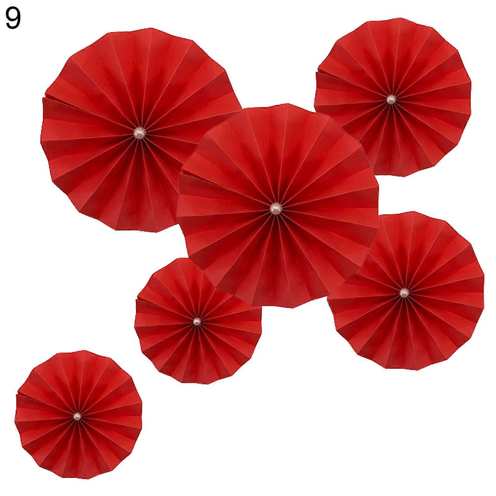 1 Set Attractive Paper Fan Add Atmospheres Thick Easy Installation Paper Fan Decoration for Home Qinhai