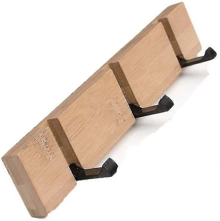 Wall-mounted Wooden Wall Mounted Coat Rack With Folding Hook 3 Hook