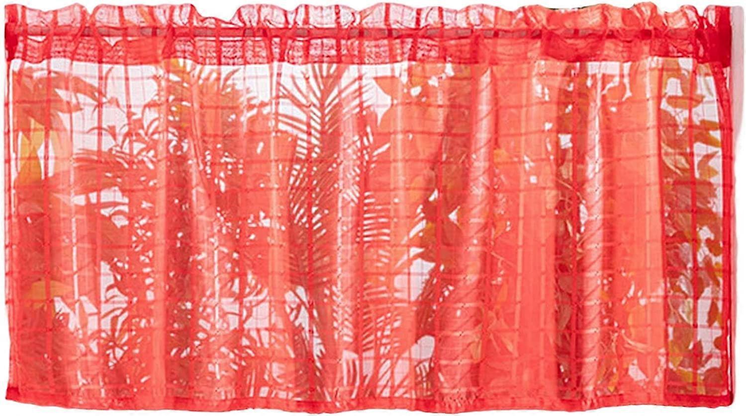 Window Drape Privacy  Non-Fading  Color Short Curtain Study Accessory Red