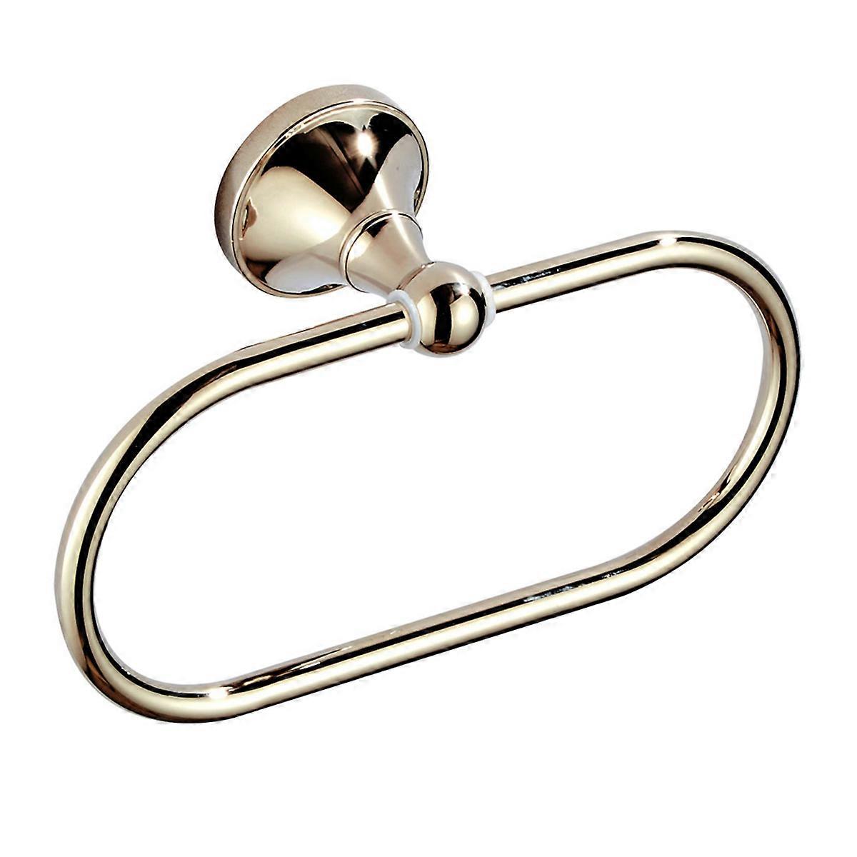 ゴールデンタオルハンギングラックモダンな壁掛けタオルシェルフシンプルタオルリング楕円形タオルホルダーバスルームキッチンホテル