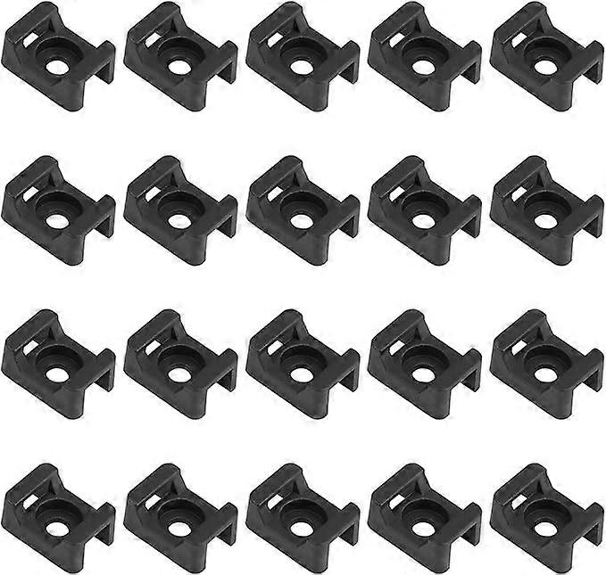 100PCS Black Cable Tie Holders, Cable Tie Base, 23mmx16mm.--Lefou