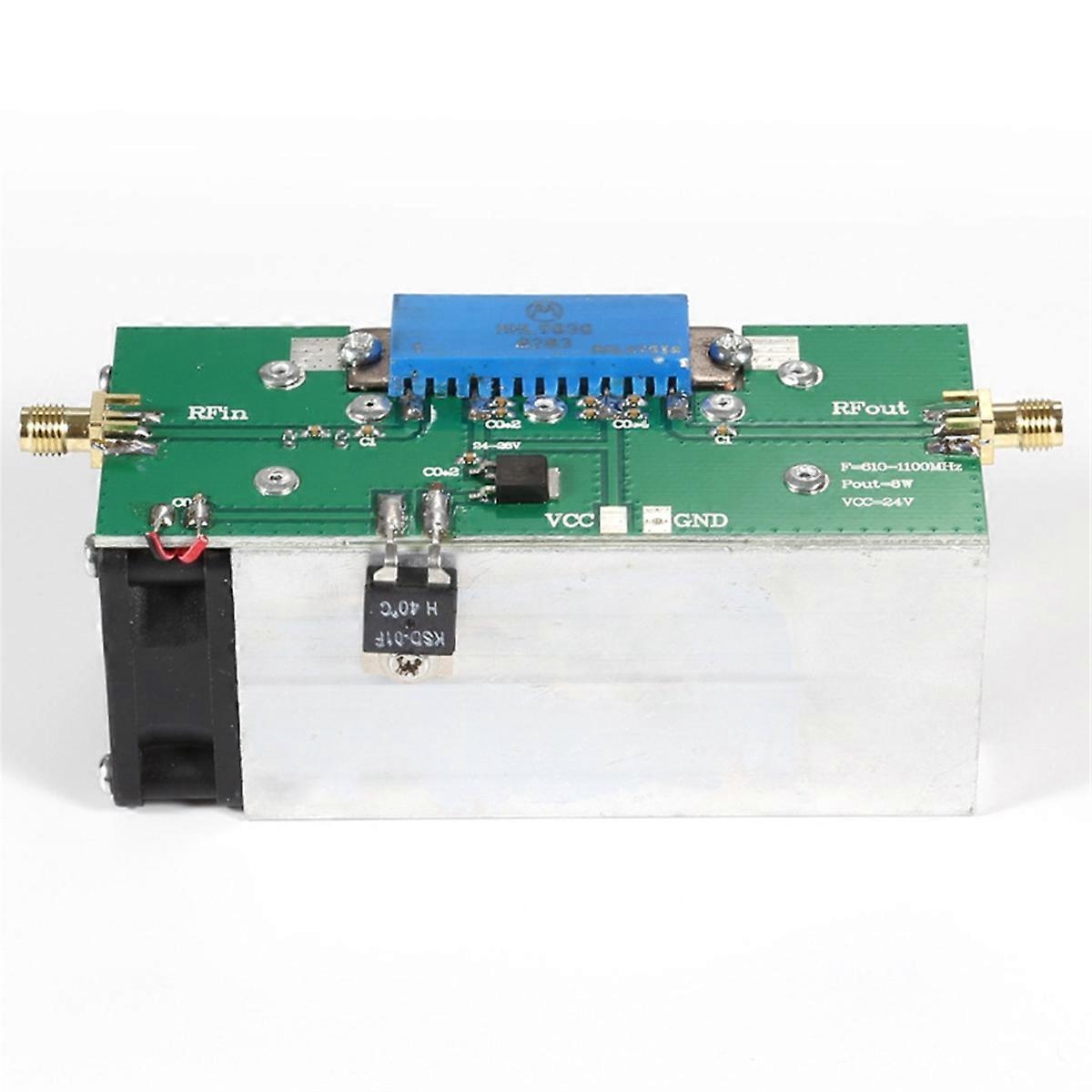 8W mikroaaltouuni RF-tehovahvistin kuvansiirtovahvistin moduulikortti jäähdytystuulettimella 600-1100MHz vahvistin