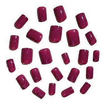 Glossy Purple Square Press-on Nails Polish-free Durable Use Nail Manicure