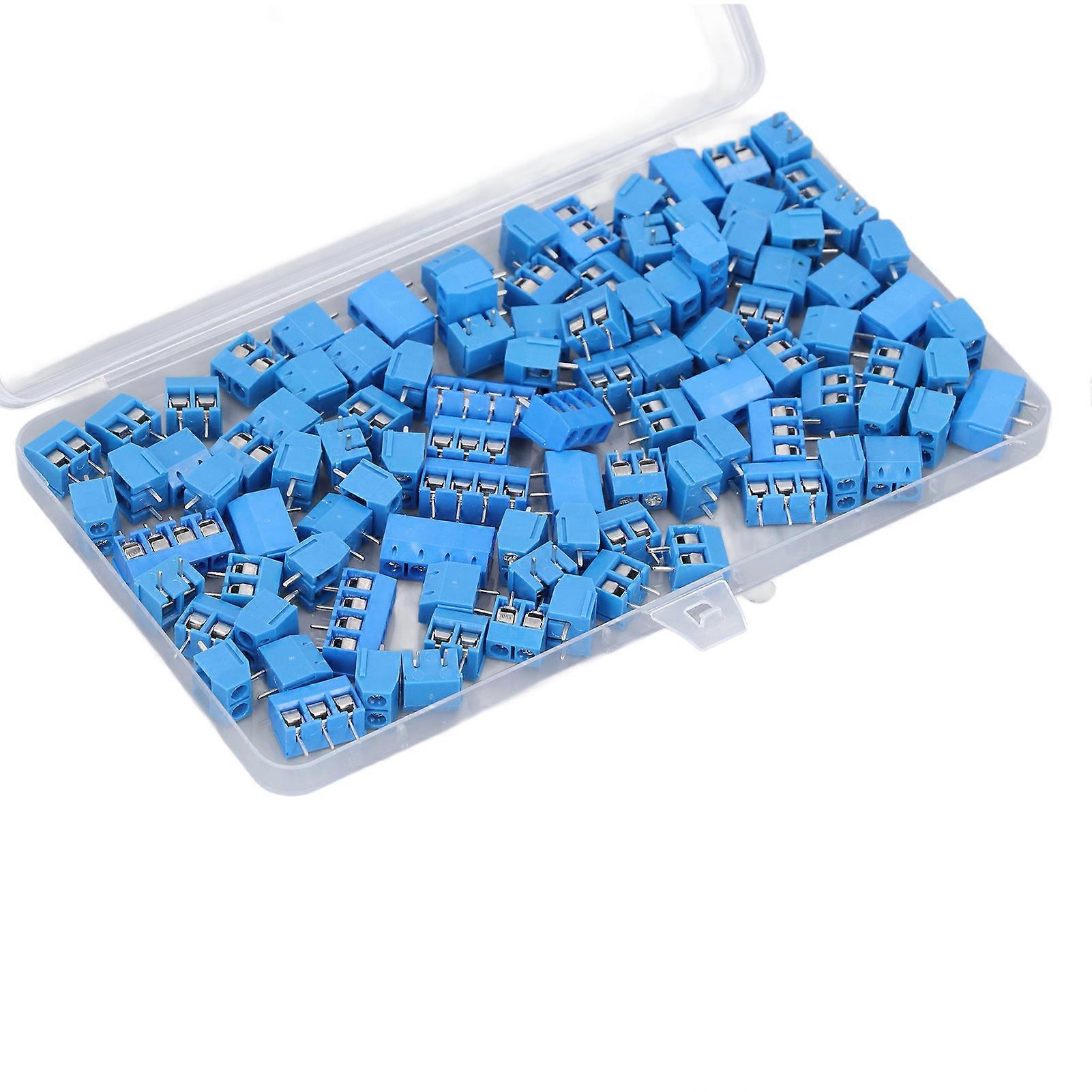 100Pcs Pcb Mount Screw Terminal Block Connector 5.08Mm 2P 3P 4P Pcb Terminal Block For 14-22Awg Cable 300V 16A