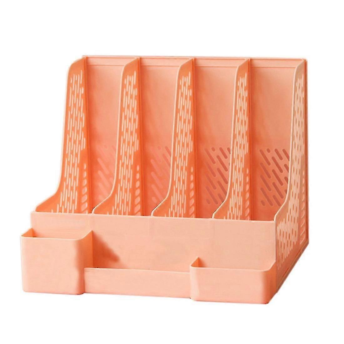 File Rack Multi-layer Ins File Desk Shelf Book Stand Student Pink