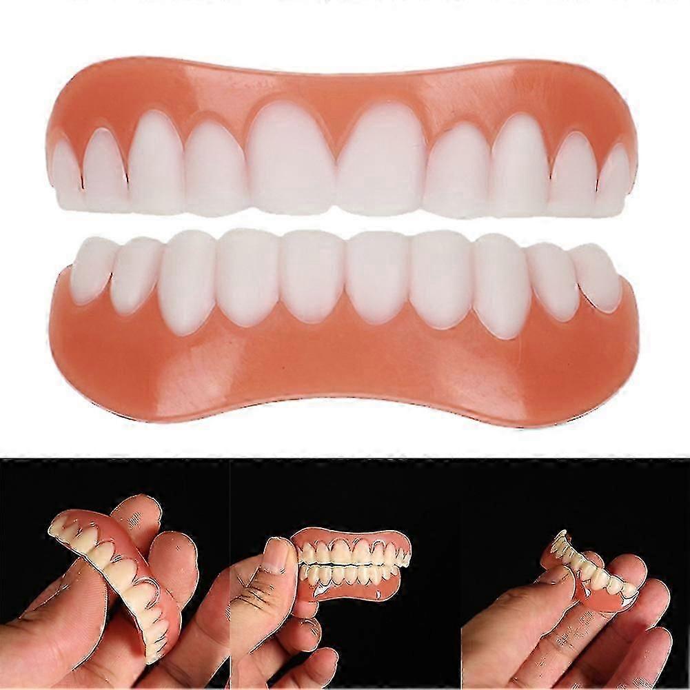 Dentures, Upper And Lower Jaw Dentures, Natural And Comfortable, Protect The Teethwhite4pcs