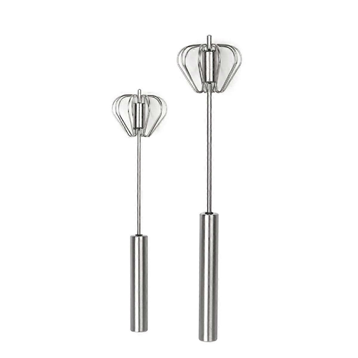 Stainless Steel Semi-Automatic Whisk, Hand Push Mixer Stirrer Kitchen Gadgets for Blending, Whisking, Beating & Stirring