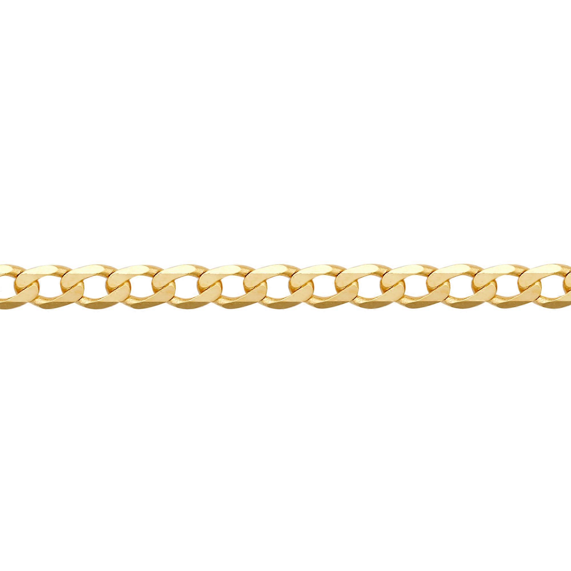 Jewelco London 男女通用纯 9 克拉黄金平整 2.3 毫米规格吊坠链条项链