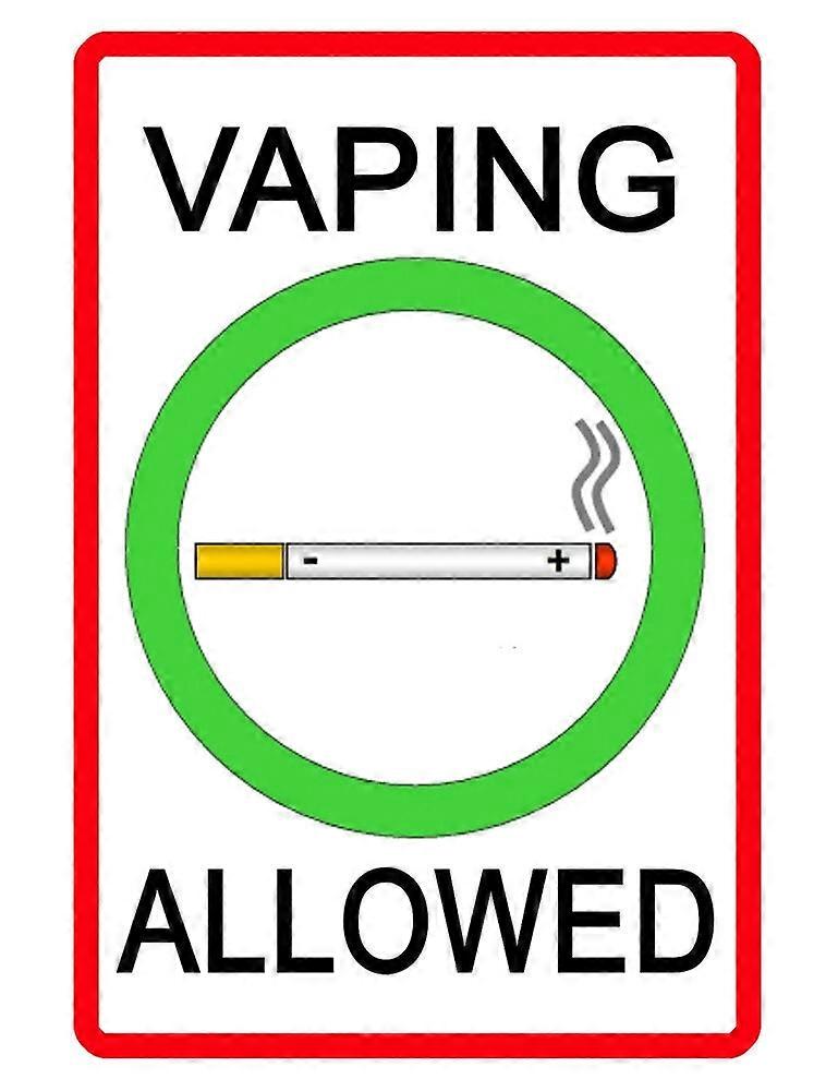 VAPING ALLOWED Sign Durable Last Forever Aluminum HIGH GLOSS NO RUST FULL COLOR