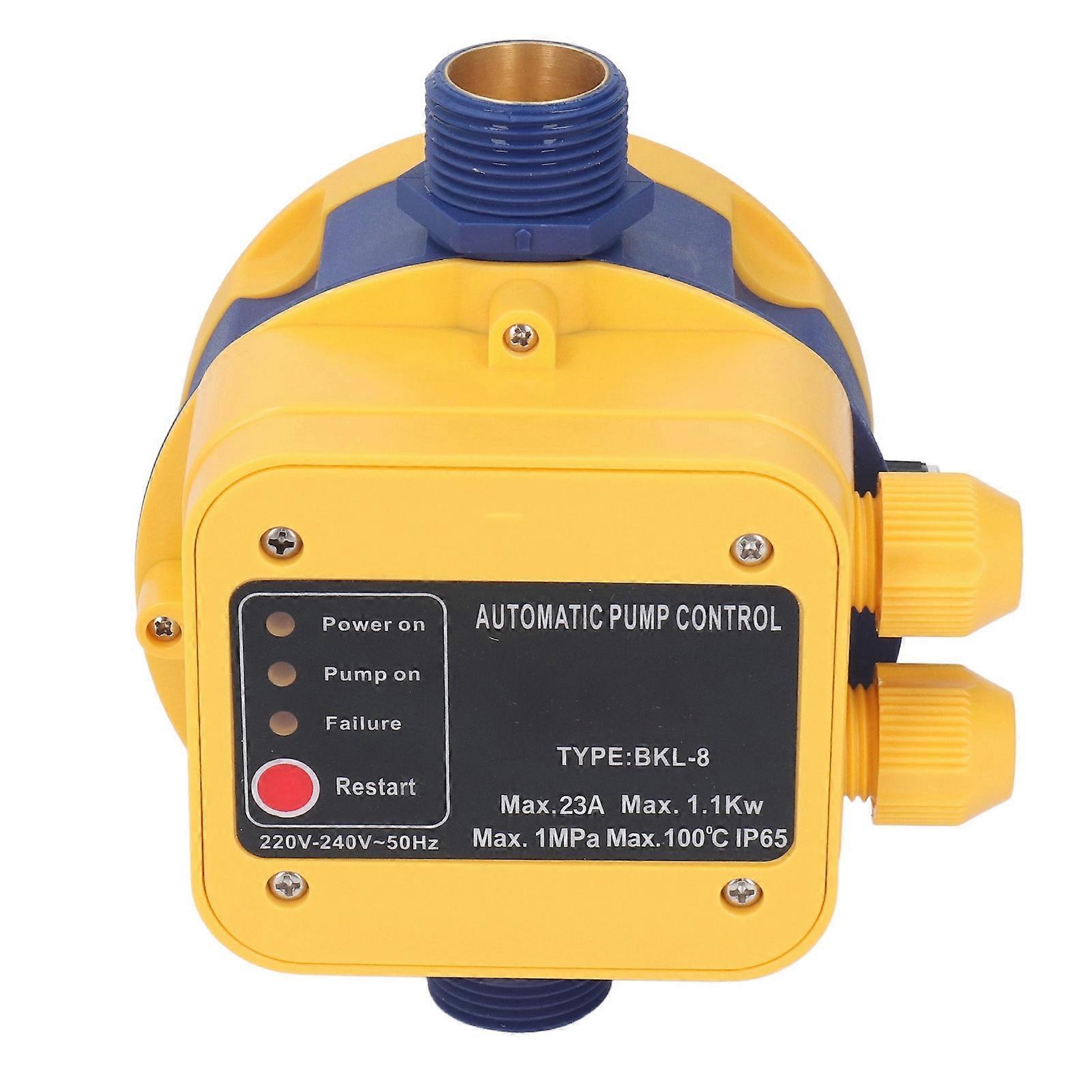 Automatisk vandpumperegulator elektronisk trykafbryder 145PSI justerbar mangelbeskyttelse 1,5bar-3,0bar 220V-240V
