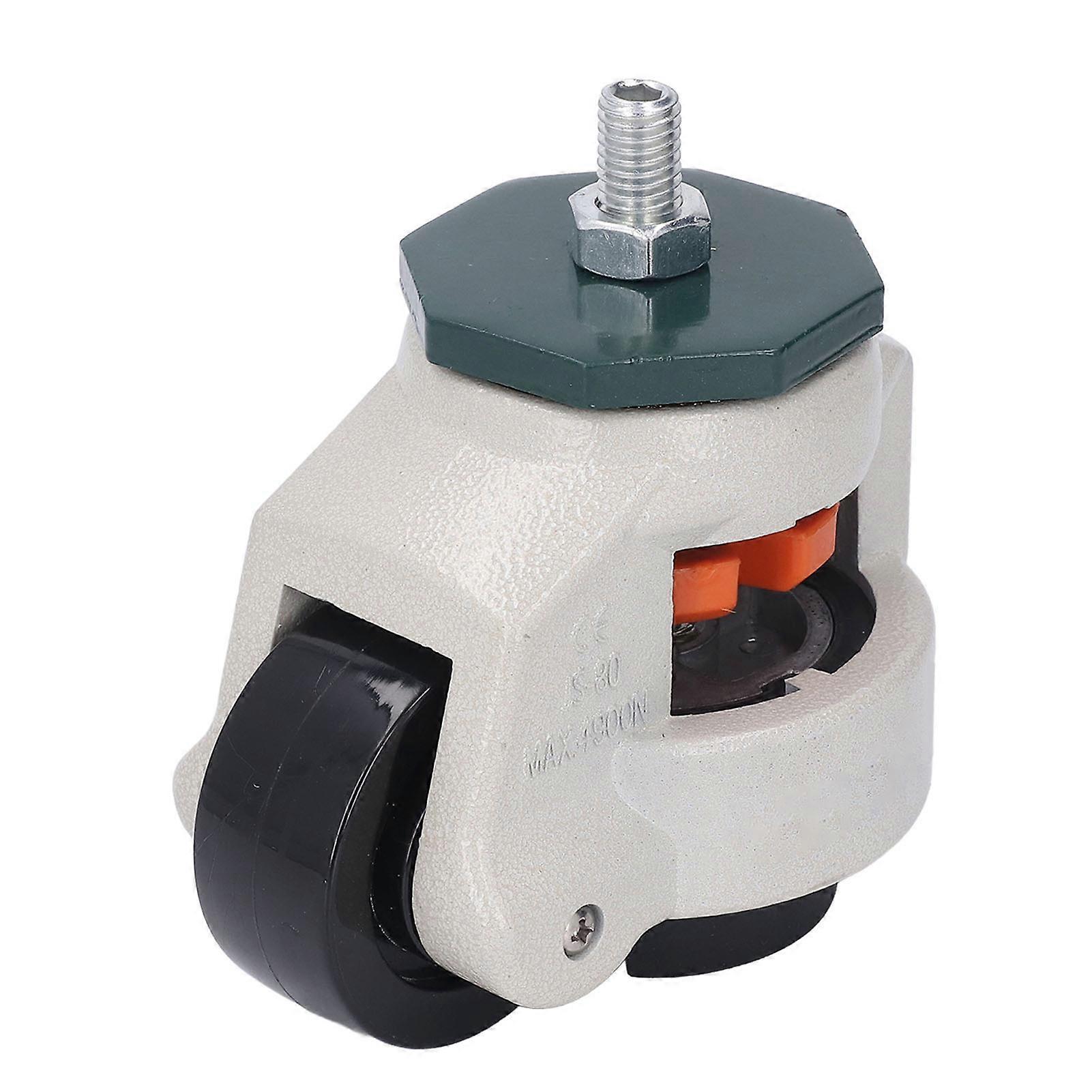 Leveling Stem Caster Adjustable Height M12 Threaded Rod Workbench Rotating Caster with 62mm Wheel and Foot Pad
