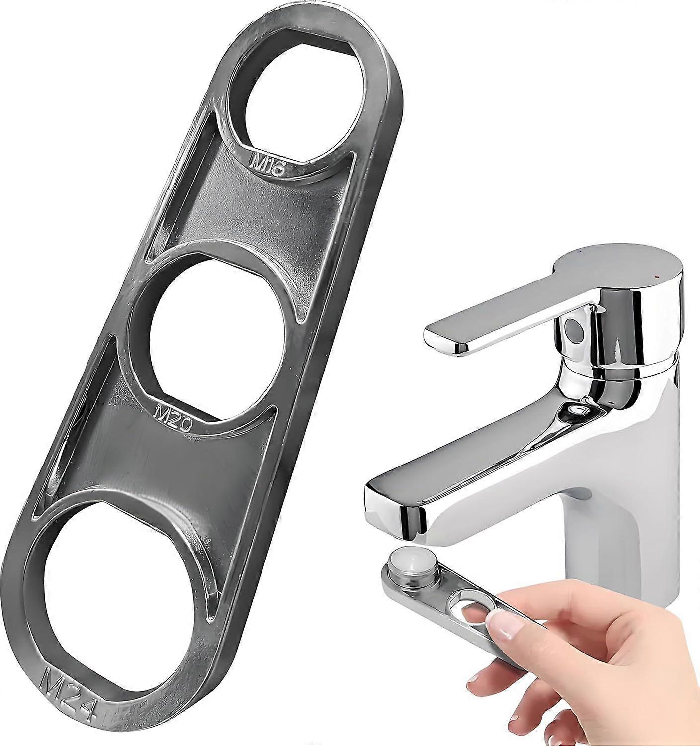 M18/M18.5/M20/M22/M24/M28 Faucet Bubbler Wrench,Aerator Mixer Nozzle Aerator,Chrome M24 Faucet Aerator Wrench,Multi-Purpose Tool for Adjusting Water F