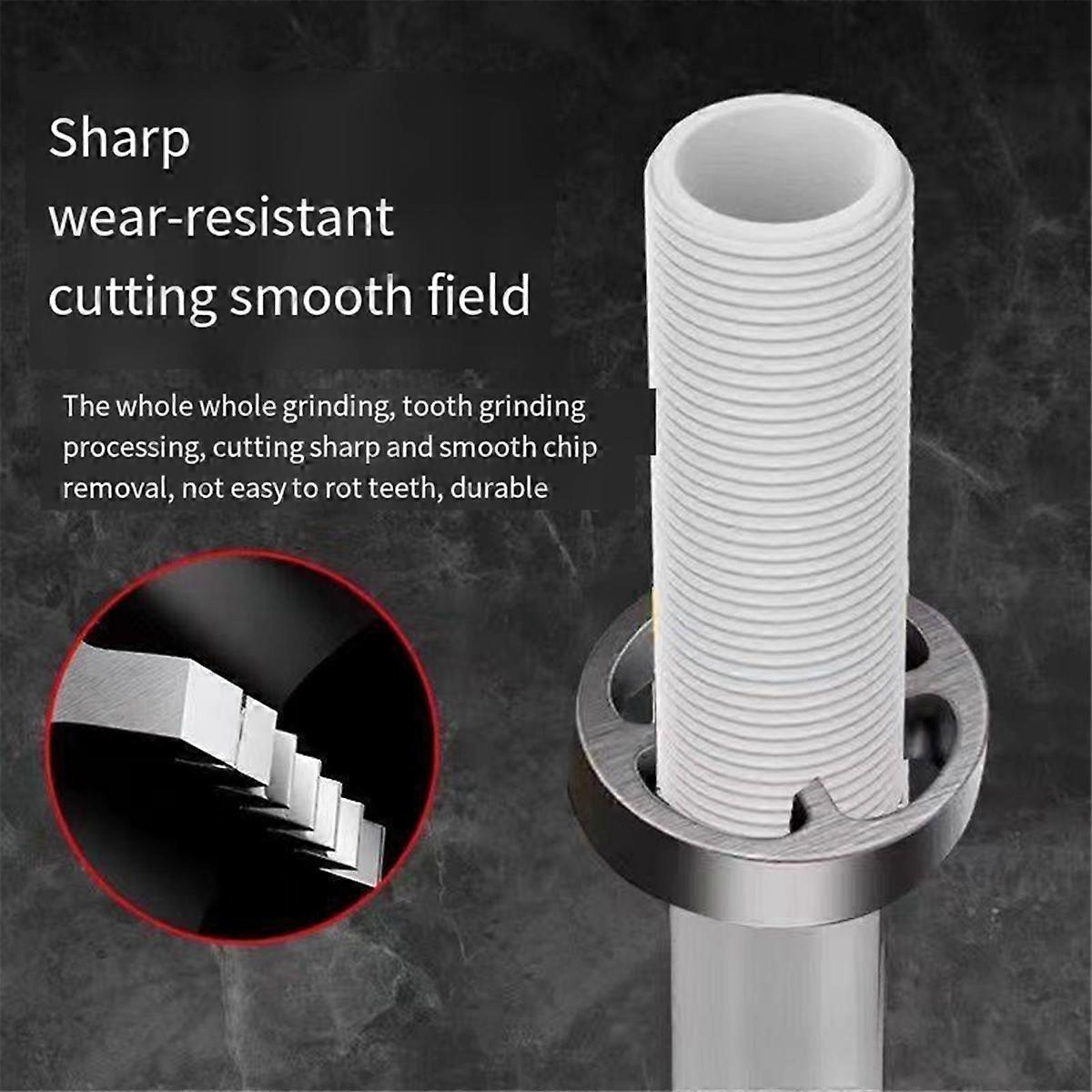 New PVC Thread Maker Tool Pipe Threader Plumbing Tool Kit Plastic Pipe Round Die Set PVC Water Pipe Thread Tapping Tool