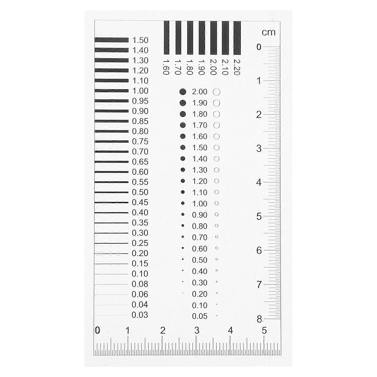 High Precision SEC Size Estimation Chart Transparency Flaw Detection Film Ruler for Diameter Line Width Defects Measuring