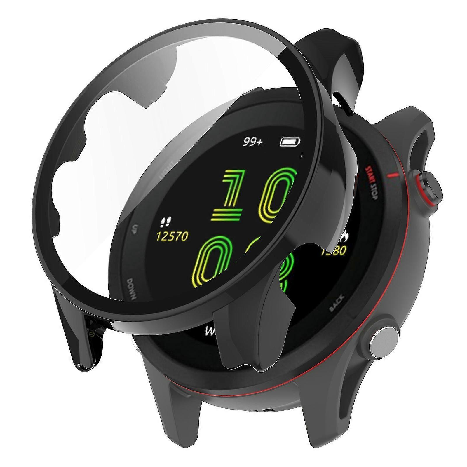 Για Garmin Forerunner 255 Anti-scratch Anti-πτώση σκληρό PC Watch Case προστατευτικό κάλυμμα με μετριασμένο γυαλί προστατευτικό οθόνης