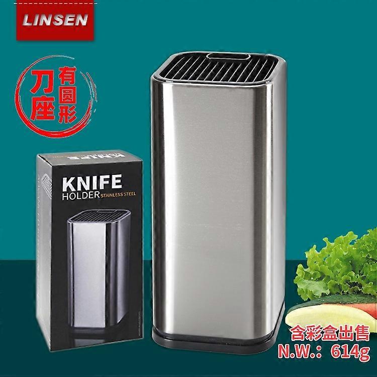 حامل سكاكين من الفولاذ المقاوم للصدأ بتصميم إبداعي من المصنع مباشرة، حامل سكاكين المطبخ، رف إدخال السكاكين باللون الأسود