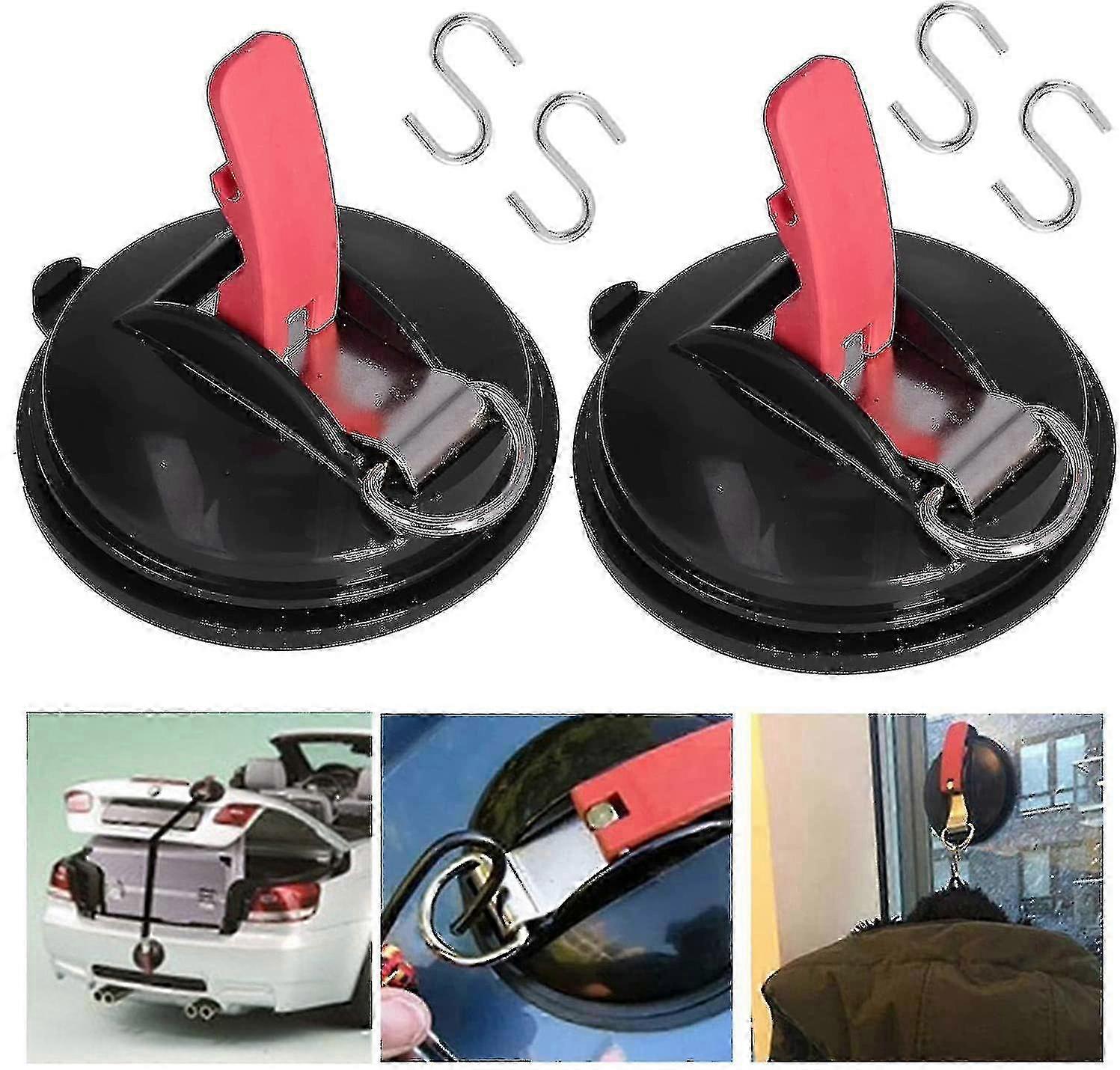 2pcsヘビーデューティーサクションカップアンカーカーキャンプ用真空サクションカップフックf74