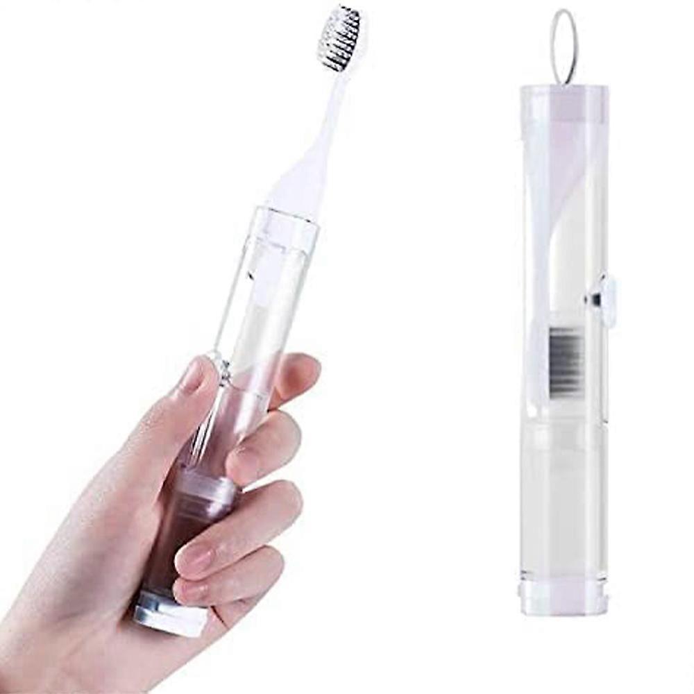 Portable Travel Toothbrush Set With Integrated Toothpaste Dispenser For Effortless On-The-Go Hygiene, White