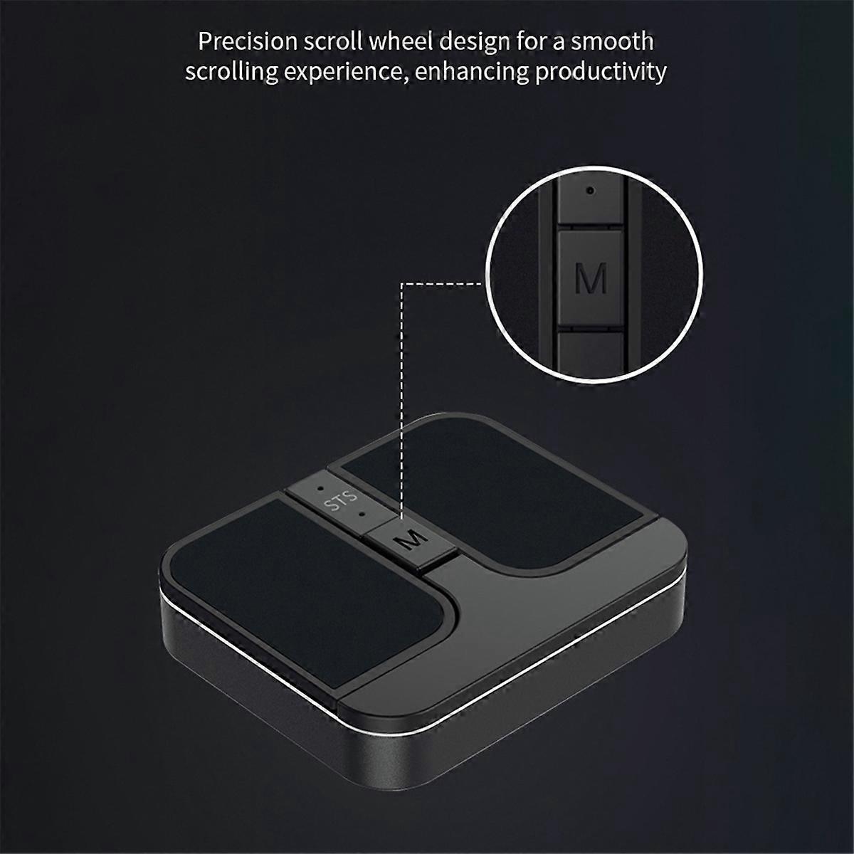 Mini Square Mouse Wireless Computer Mouse 3 Mode BT/2.4G/USB Mini Capacitive Mouse for PC Laptop Notebook Desktop Silver
