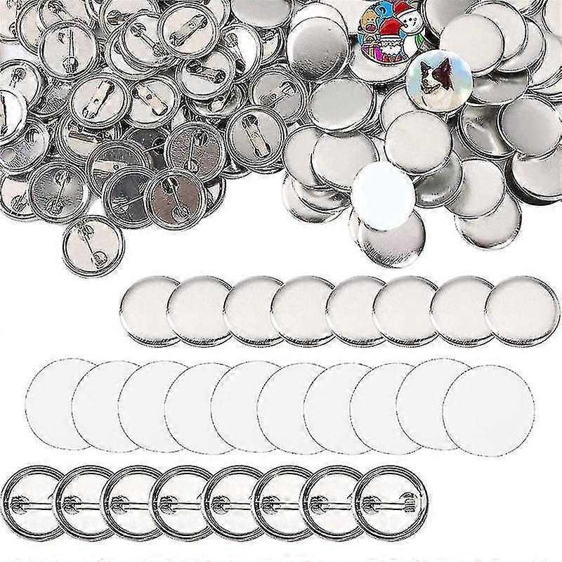600 Pcs Blank Button Making Supplies 25mm/1inch Back Button Pin Making Kit Metal Parts For Button M